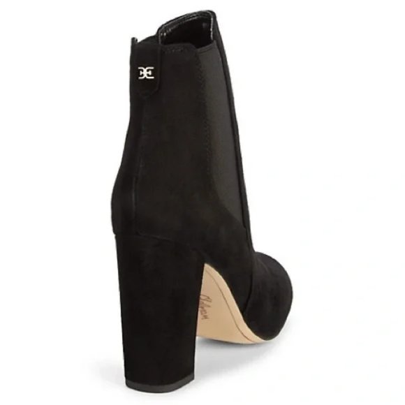 Sam Edelman - Case Booties -  Black Suede Chelsea booties Block heels - size 9 - Picture 4 of 4